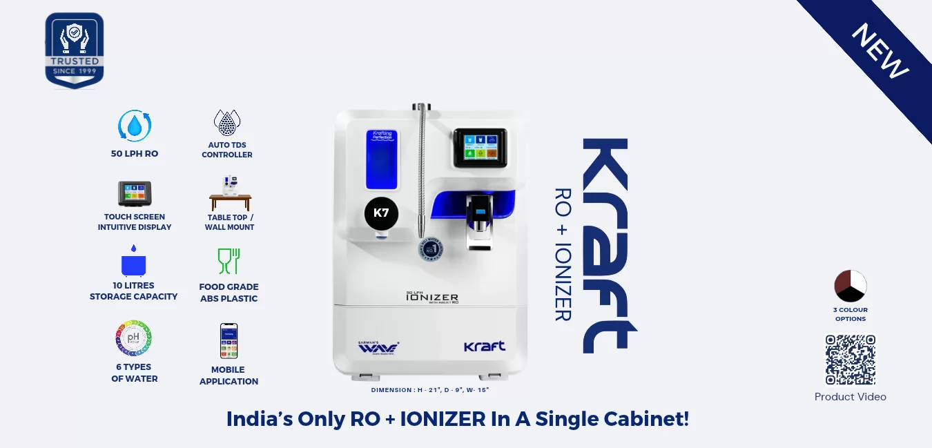 Kraft RO + Ionizer – India's only RO + Ionizer in a single cabinet